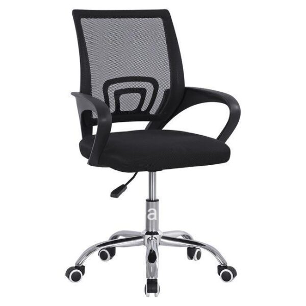 Office chair with chromed base 1piece HM1058.11 Bristone Black 60x51x95 cm