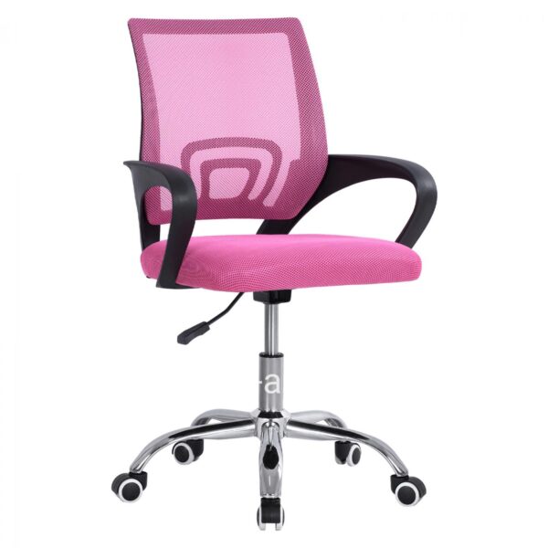 Office chair with chromed base 1piece HM1058.15 Bristone Pink 60x51x95 cm