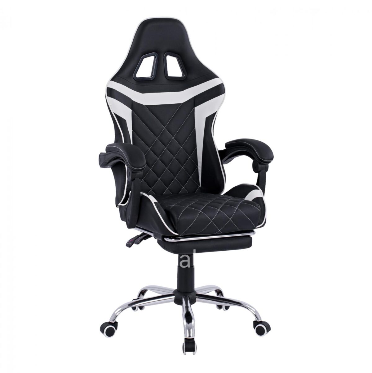 Gaming Armchair with reclining back and footstool HM1157.04 Black - White