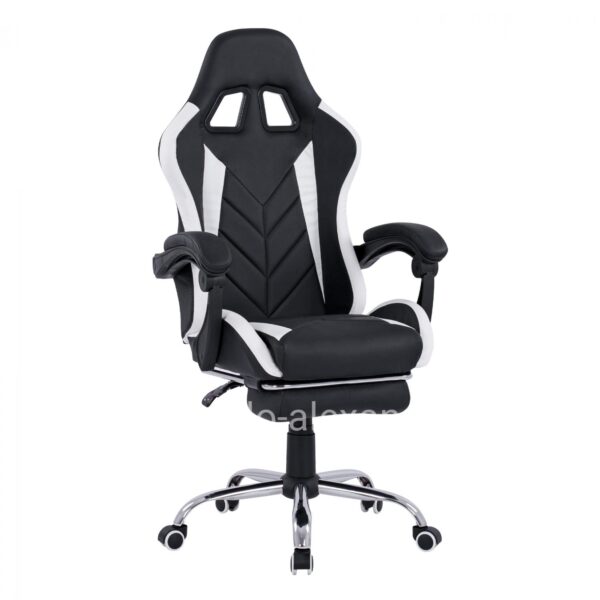 Gaming Armchair with reclining back and footstep HM1156.04 in Black-white