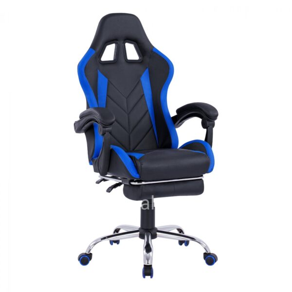 Gaming Armchair with reclining back and footstep HM1156.08 Black-Blue