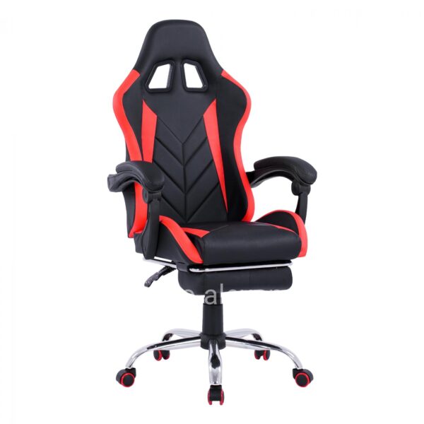Gaming armchair with reclining back and footrest HM1156.01 Black-Red color