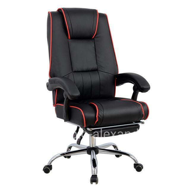 Office Gaming chair with footstool HM1089.01 Black/Red 64x68x128 cm