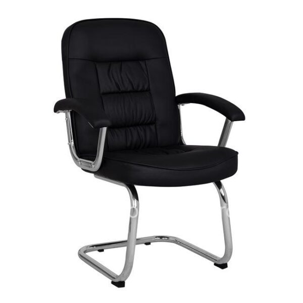 Conference chair HM1114 Black PU with chromed base 61.5x62x98 cm.