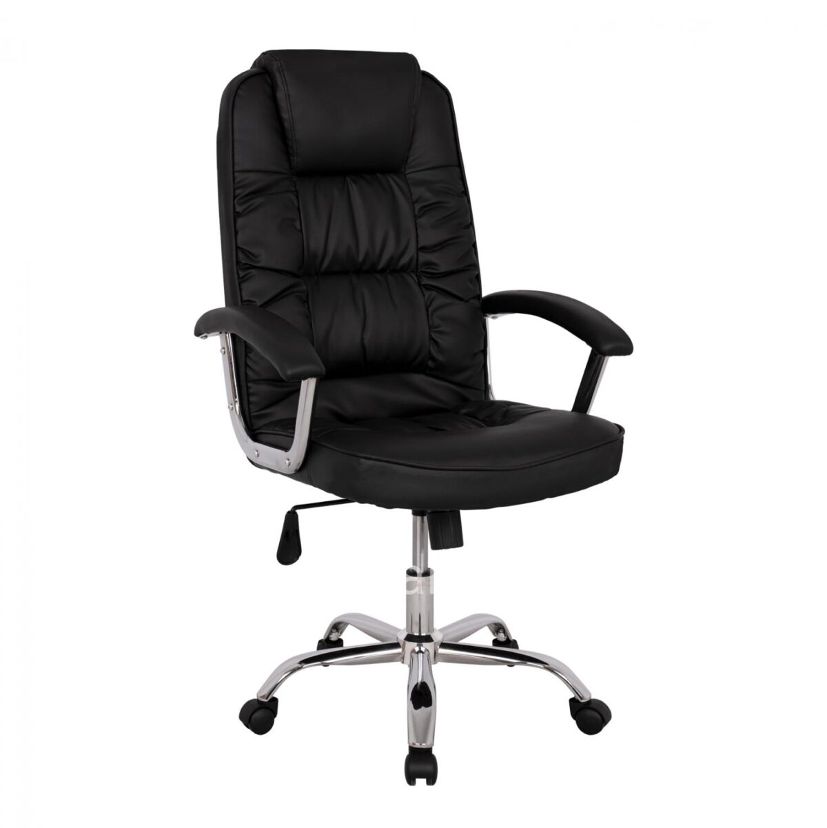 Office chair HM1112 with black PU and chromed base 63x67x113 cm.