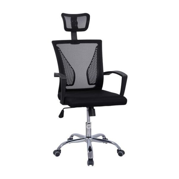 Office chair HM1149.01 with chromed base in black color 58x62x114-124h cm
