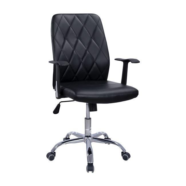 Office chair HM1153.01 with chromed legs in black color 61x59x98-108h cm