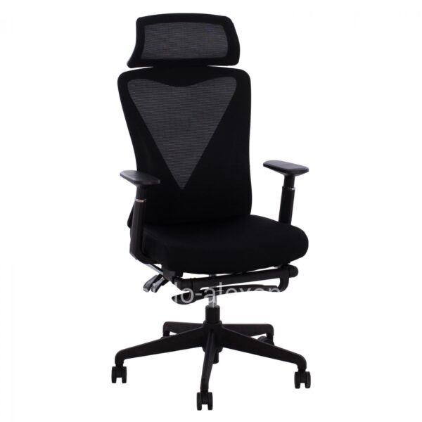 OFFICE CHAIR SUPERIOR BLACK WITH HIGH BACK AND FOOTREST HM1169.01 67x70x120 cm.