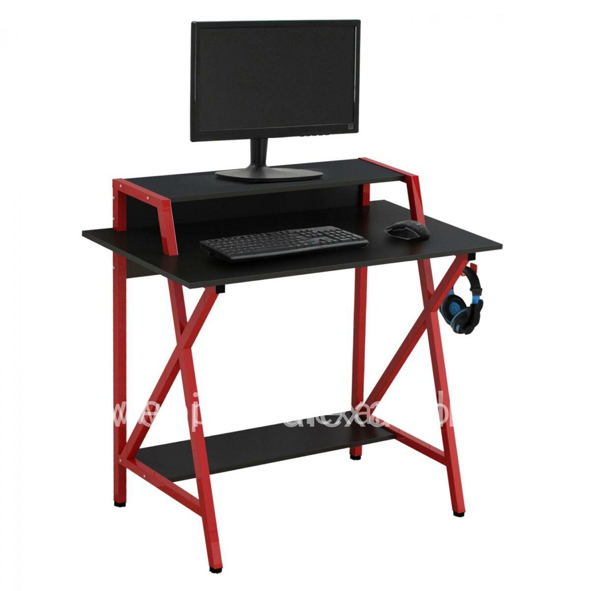 GAMING OFFICE BLACK WITH RED FRAME HM8774 95X48X89cm.