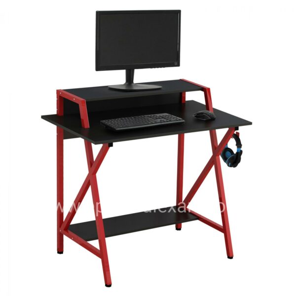 GAMING OFFICE BLACK WITH RED FRAME HM8774 95X48X89cm.