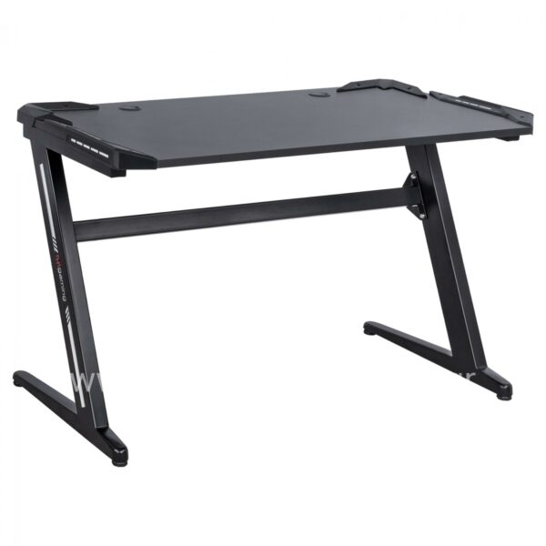 Gaming Pro Desk 122x60.5x72 with RGB Led and Black Metallic Frame HM8566