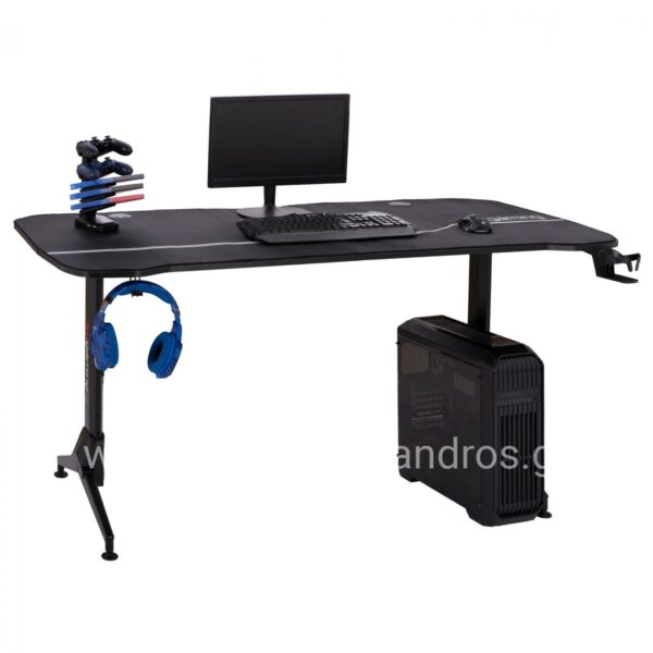 PRO GAMING DESK WITH MOUSE PAD SURFACE HM8784 WITH HEIGHT ADJUSTER 160Χ75X70 / 75 / 80Υ cm.