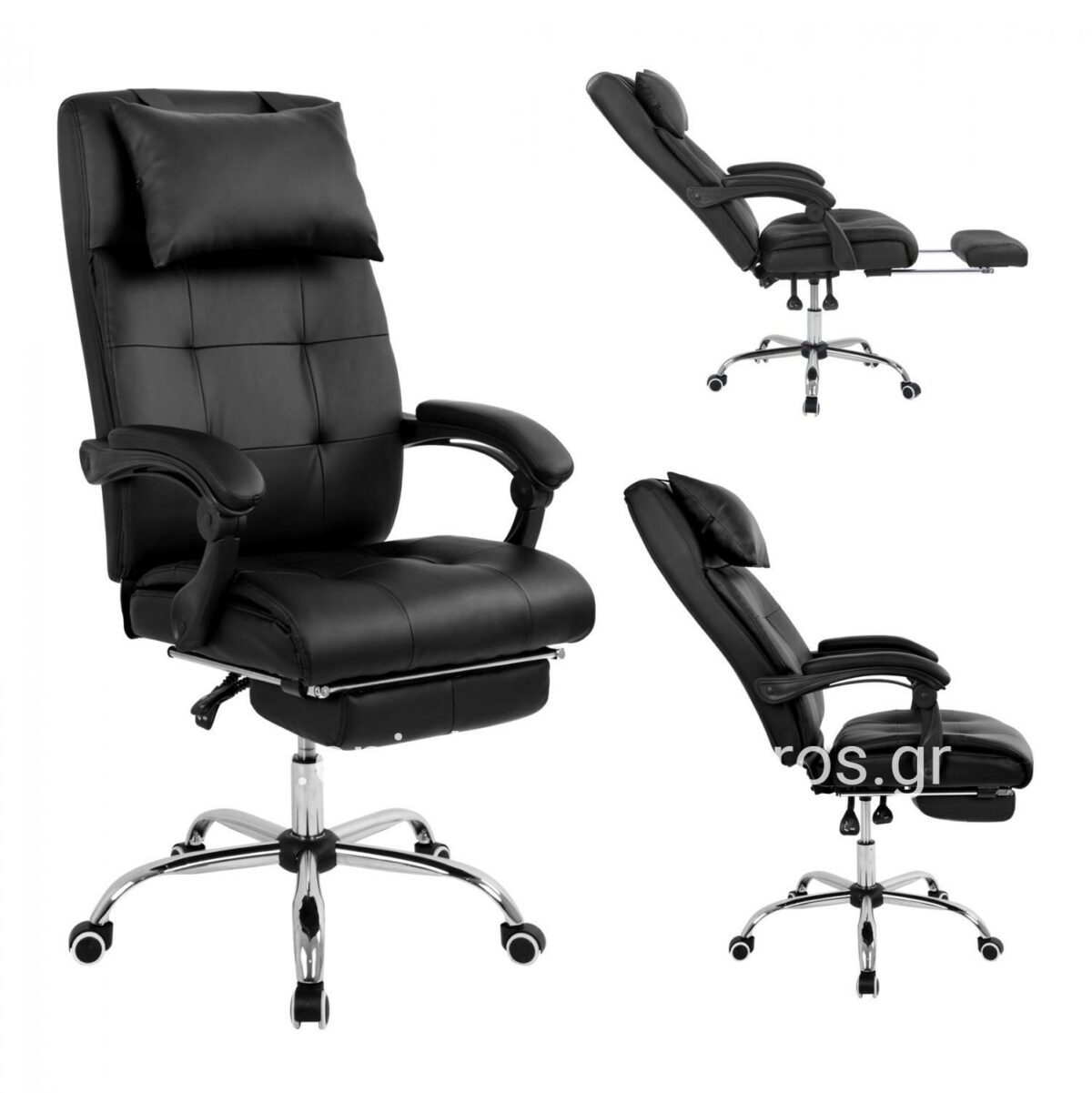 Office Gaming Chair HM1057.01 Synchro Black PU 64x74x134 cm