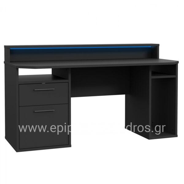 GAMING OFFICE HM8820 COAL WITH LIGHTING LED 160x72x91 cm.