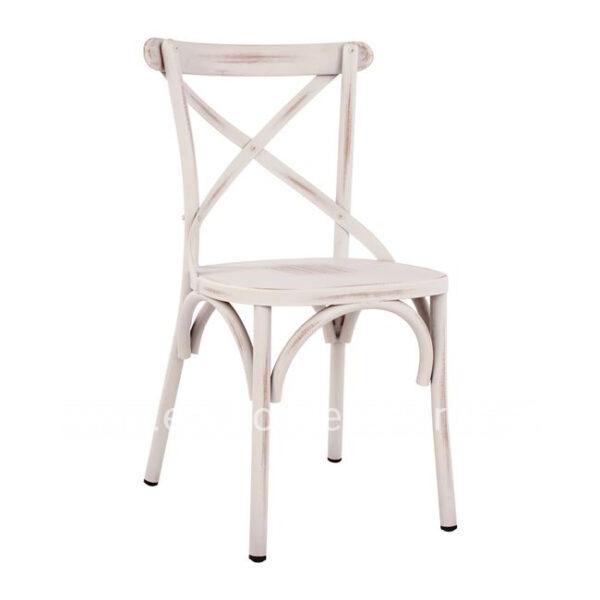 Aluminum Chair Forenza White Patina 53X50X88 cm HM5553.02