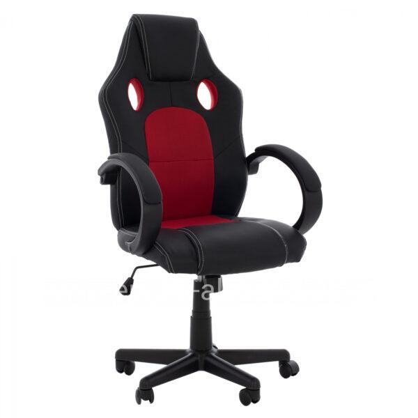 Office chair gaming bucket HM1041.01 black pu with red mesh fabric 60x68x117