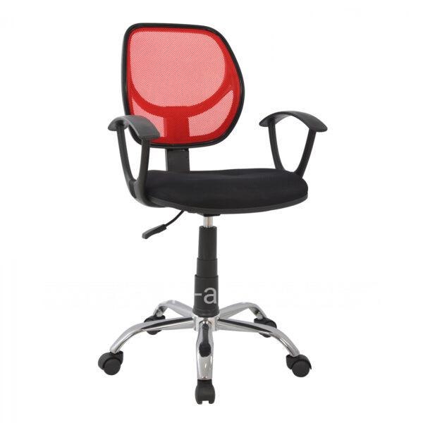 Office chair with chromed base HM1082.07 Red 56x53