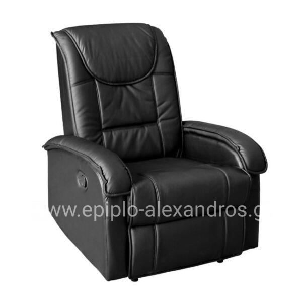 Armchair Relax with massage mechanism HM0026.01 PU black 80x96x97 cm