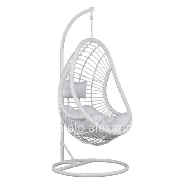 Hanging Armchair Nest HM5541.03 with white wicker & pillows Diameter 95x195cm