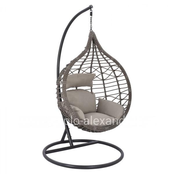 Hanging Armchair nest grey with pillow HM5750.10 105'x195cm