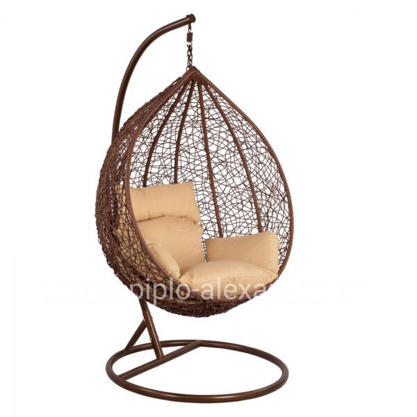 Hanging Armchair Nest Brown HM5289.01 with pillow Φ105 x 195.