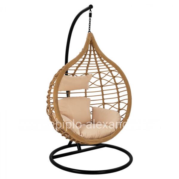 Hanging Armchair Nest Black-Beige with Pillow HM5750.01 105''x195cm