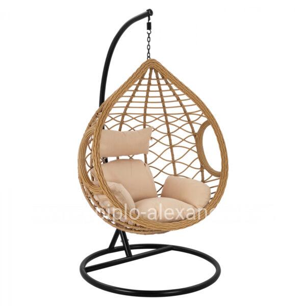 Hanging Armchair Nest Black -Beige with pillow HM5751.01 105'x195cm
