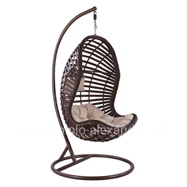 Hanging armchair nest with rattan brown HM5719.02 Φ103 x 200 εκ.