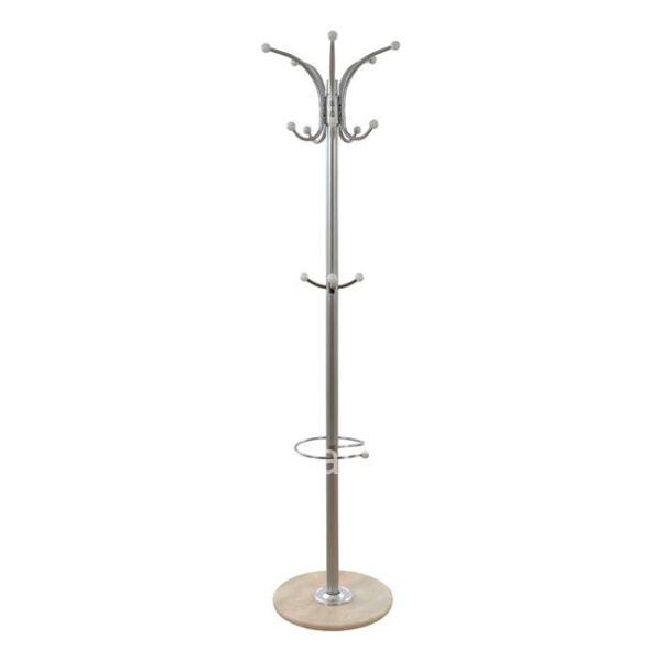 Hat/Coat Stand Metallic HM0038.40 rotating silver with marble ''37x170cm