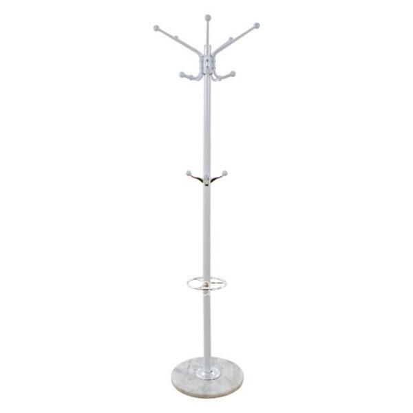 Hat/Coat Stand Metallic HM0039.02 rotating white with marble ''37x170 cm