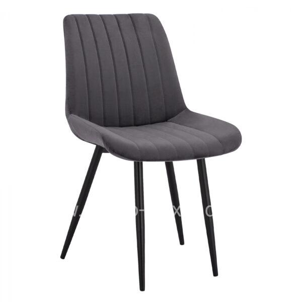 Chair Chase with grey velvet & black metallic frame HM8725.01 50x57x82cm