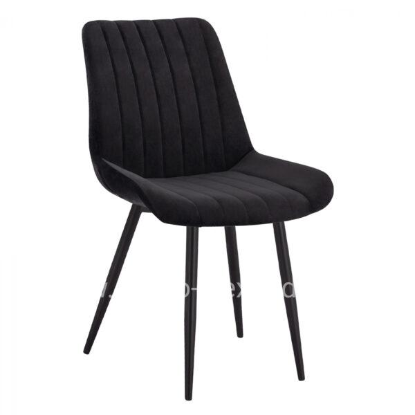 Chair Chase with black velvet & black metallic frame HM8725.04 50x57x82cm