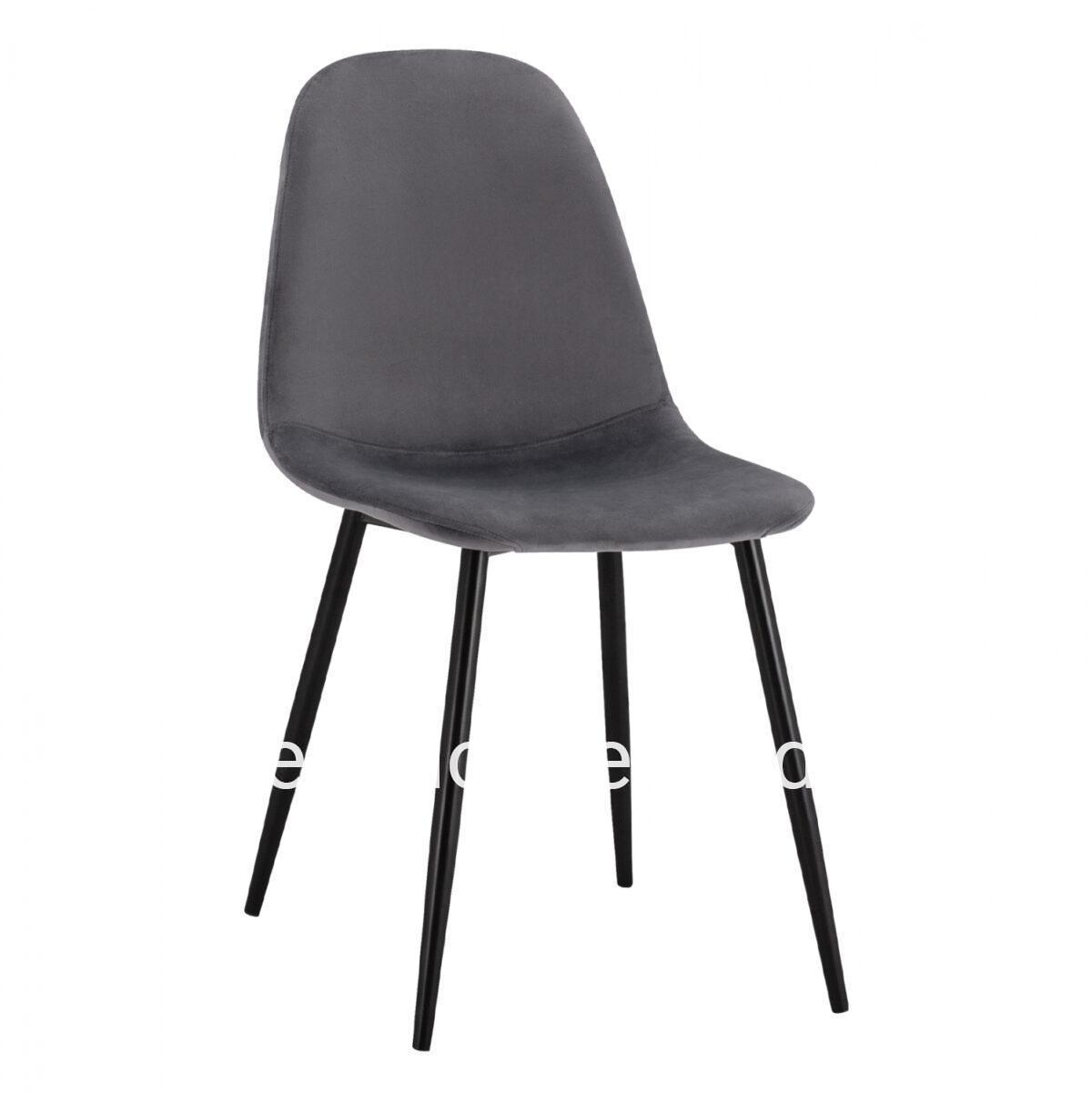 Dining Chair Leonardo Velvet Grey with metallic legs HM00100.01 45x53x85 cm.