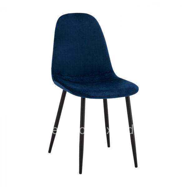 Chair Leonardo Velvet Blue with Metallic Legs HM00100.08 43x54x88 cm.
