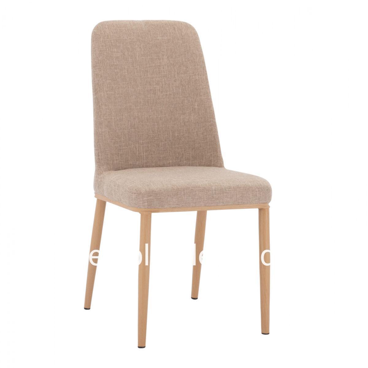 Dining chair Eilish in beige fabric & metallic frame HM8727.02 44X43X90