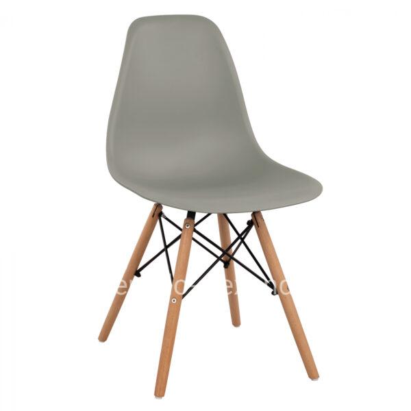 Chair with wooden legs and seat Twist PP Grey HM8460.10 46x50x82 cm