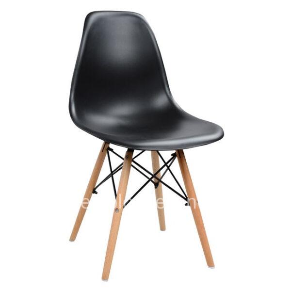 Chair with wooden legs and seat Twist PP black HM8460.02 46x50x82 cm