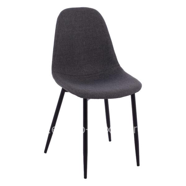 Dining chair Leonardo HM00100.16 with metallic legs and dark grey fabric 43
