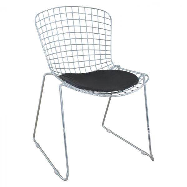 Metallic chair Irene chromed with pillow HM8009.100 60x62