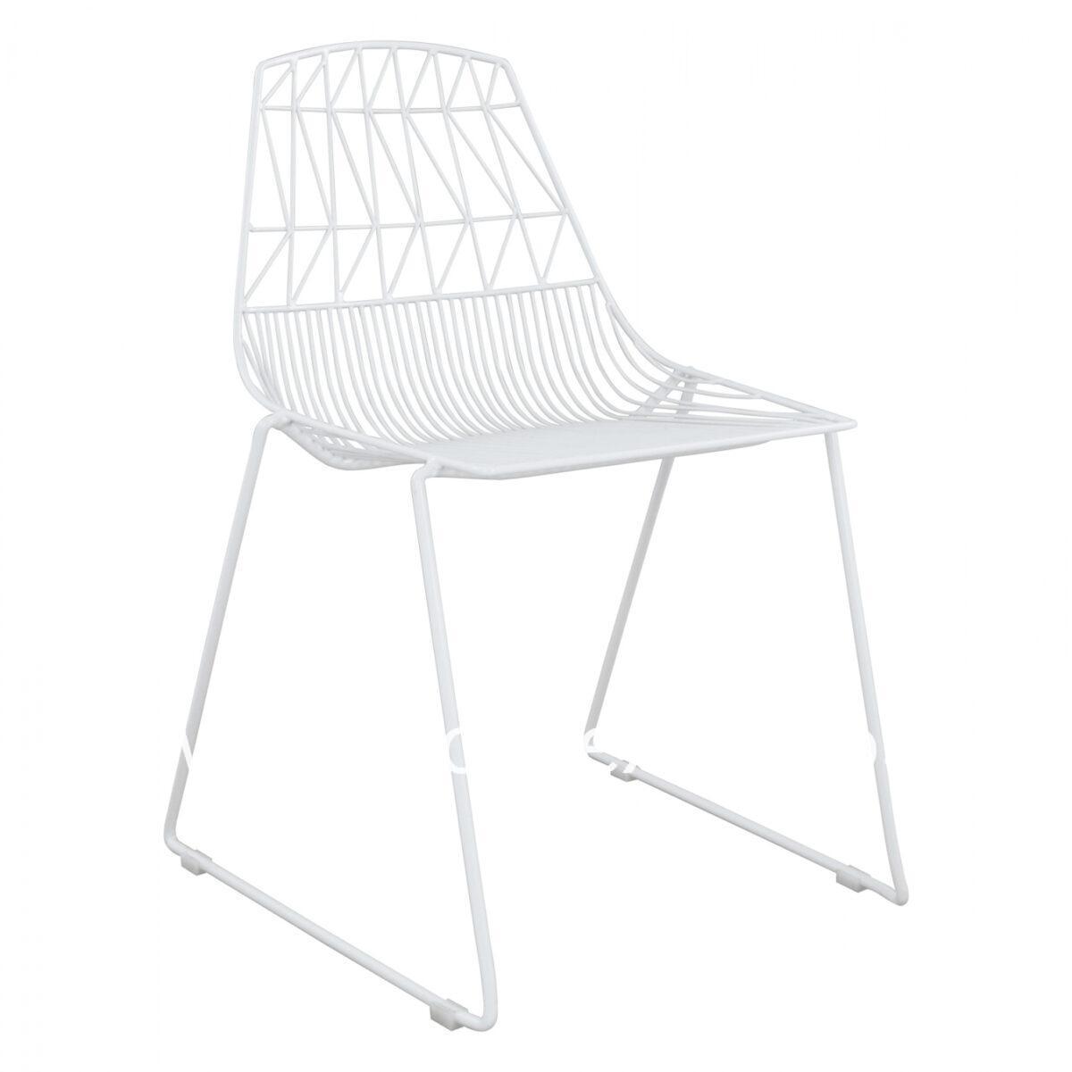 Metallic chair White Icarus HM8010.02 54x57x79cm