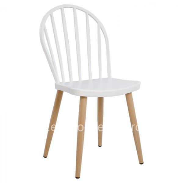 Polypropylene chair HM8118.01 White with metallic legs 47x50