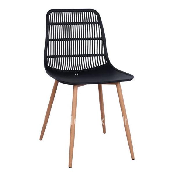 Polypropylene Chair Giosseta HM8513.02 Black with metallic legs 46x51x84cm