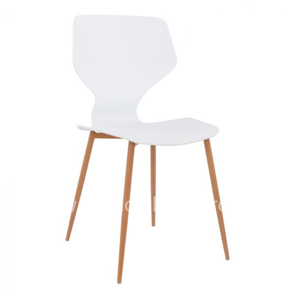 Chair Polypropylene white with metallic legs Arete HM8002.01 47x45
