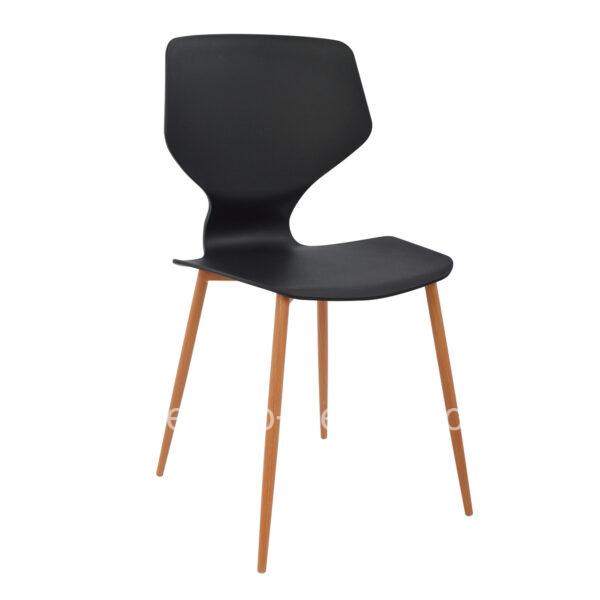 Chair Polypropylene black with metallic legs Arete HM8002.02 47x45