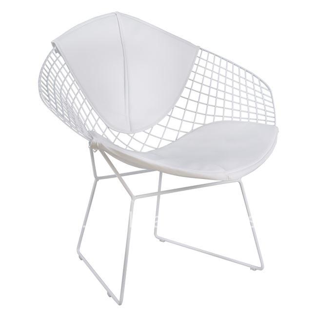 Chair-Armchair Cloe HM8045.02 white with white PU 81x67x79 cm