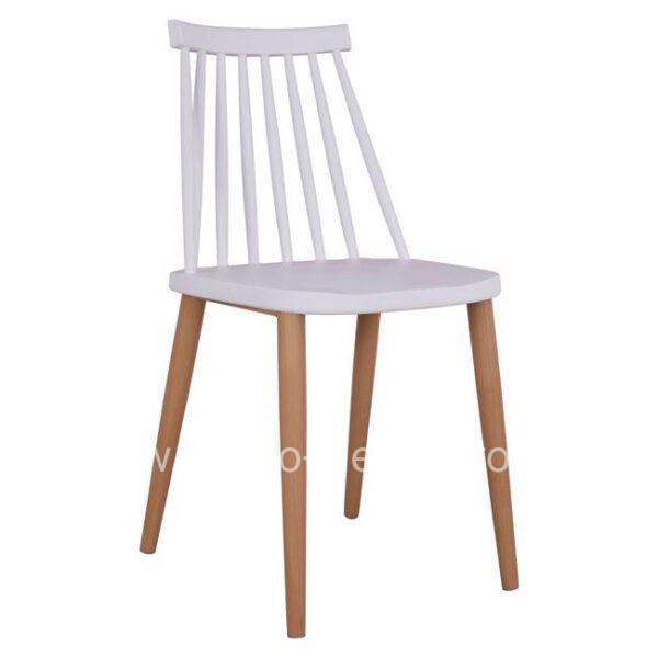 Dining chair HM8052.01 Vanessa White with metallic legs 43x46