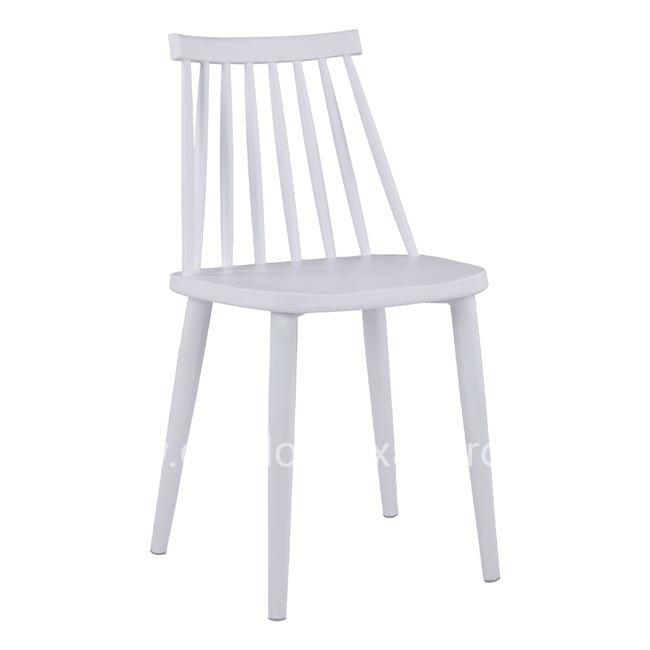 Dining chair HM8052.11 Vanessa White with metallic white legs 43x46