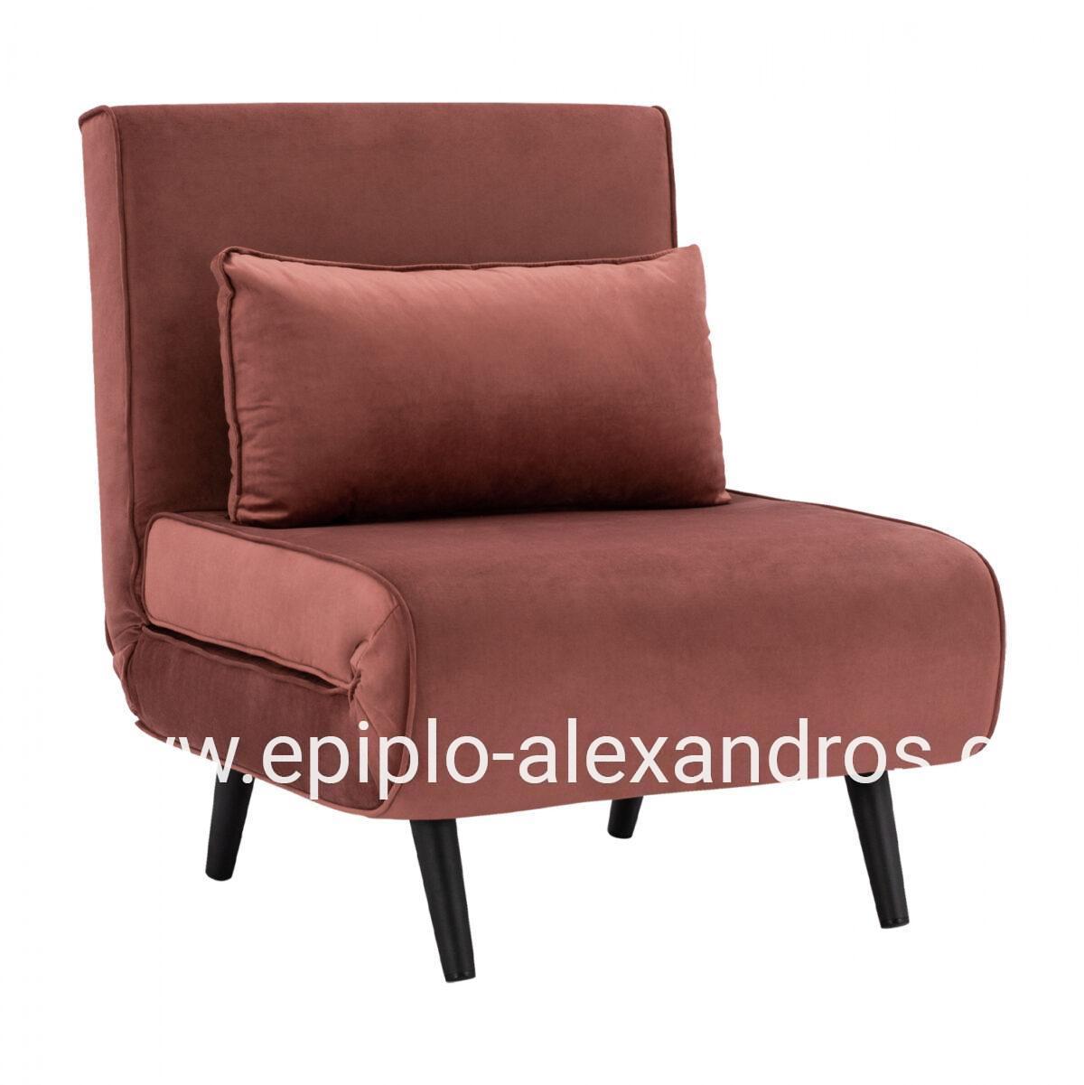 ARMCHAIR BRAXTON MADE FROM VELVET DUSTY PINK HM8425.12 75X75X88Y cm.