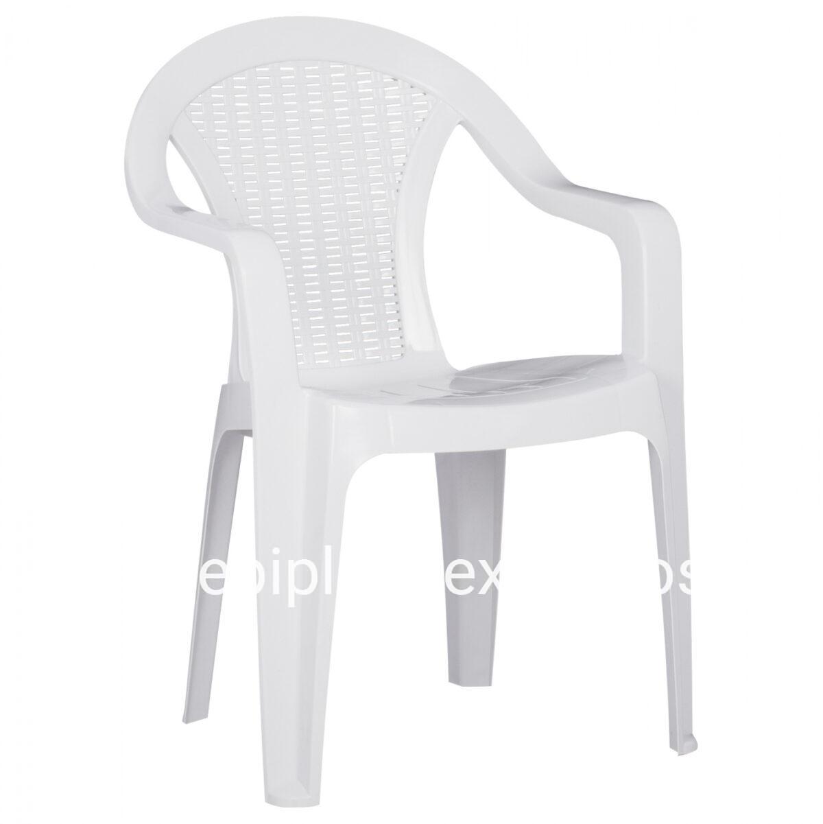 POLYPROPYLENE ARMCHAIR WHITE WITH ARMS HM5822.01 56x42x78