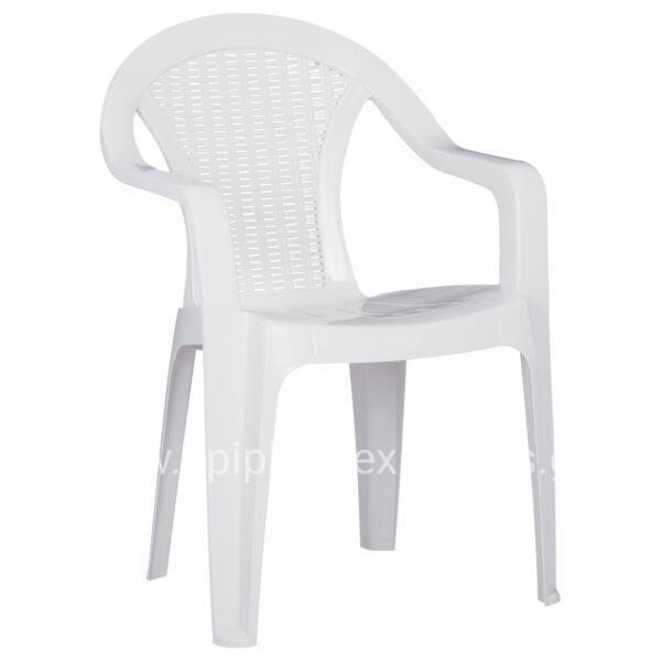POLYPROPYLENE ARMCHAIR WHITE WITH ARMS HM5822.01 56x42x78